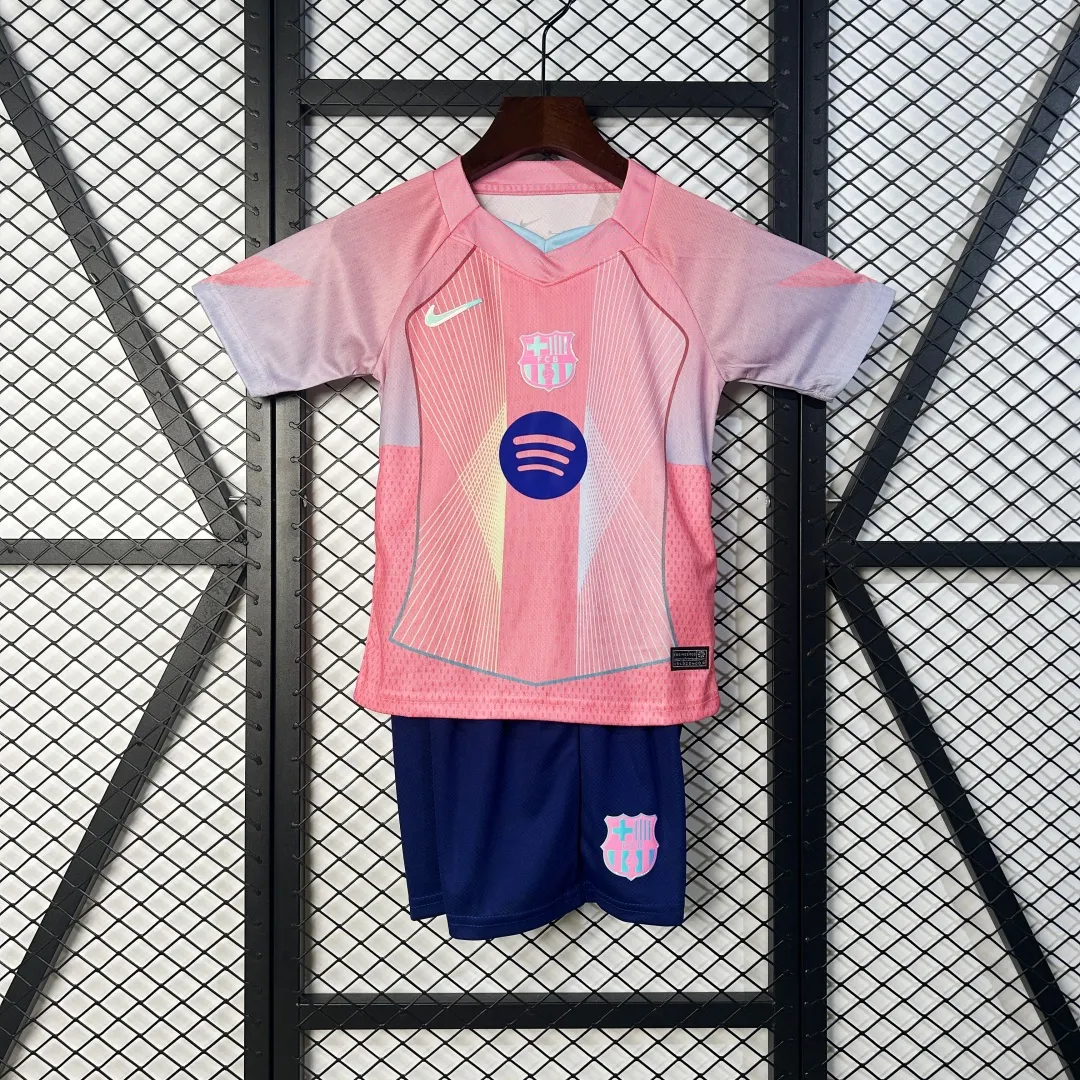 Alternative view of Kid's Barcelona Special Edition Pink Jersey+Shorts 2025/26