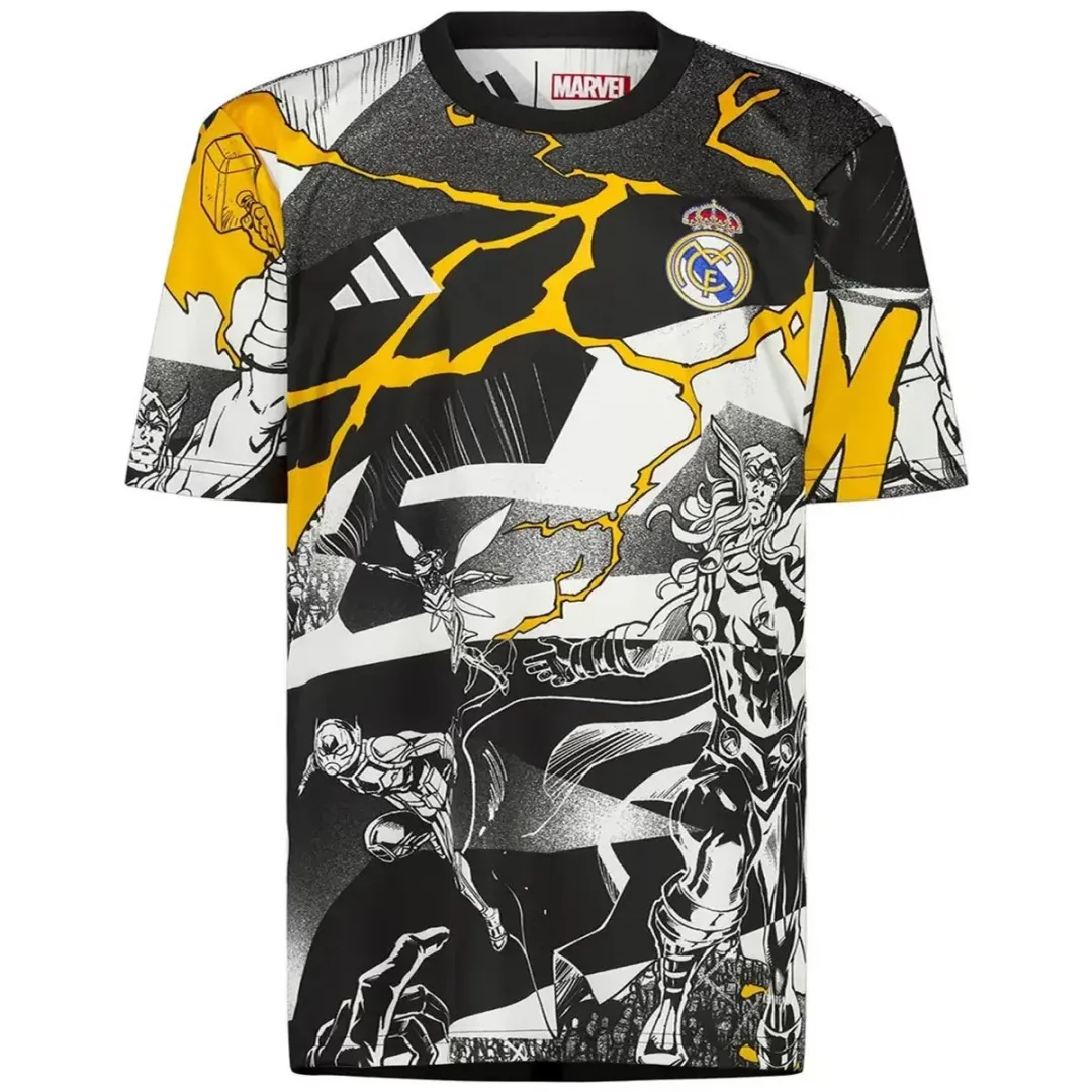 Real Madrid x Marvel Warm Up Shirt 2025/26 White&Black