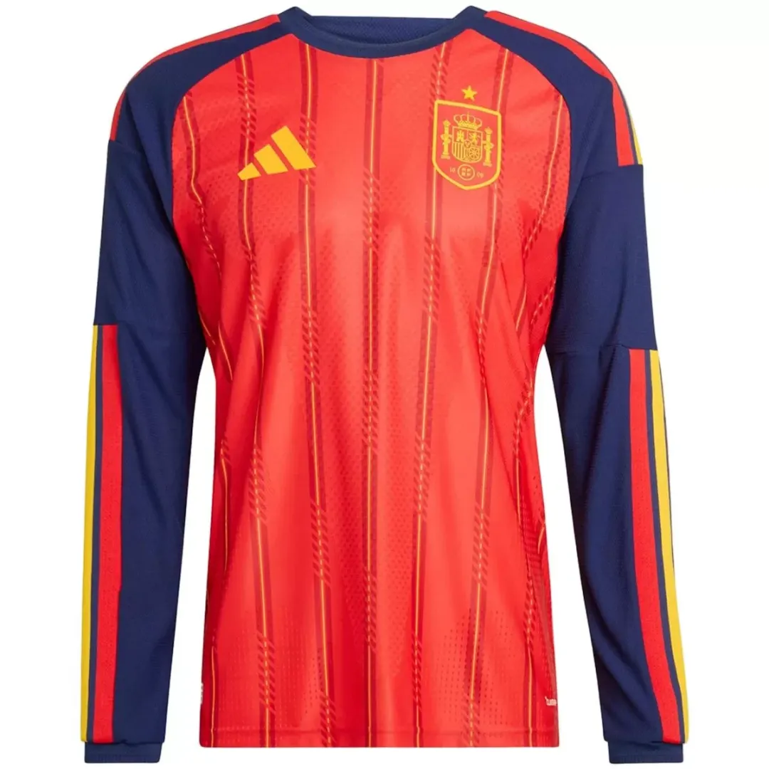 Player Version Spain Home Long Sleeve Authentic Jersey World Cup 2026