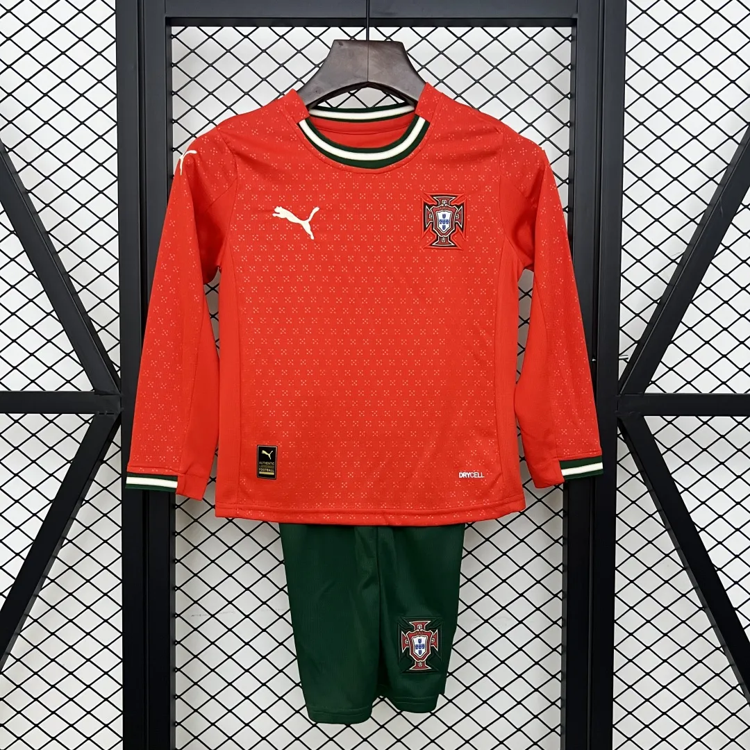 Alternative view of Kid's Portugal Home Long Sleeve Jersey+Shorts 2025