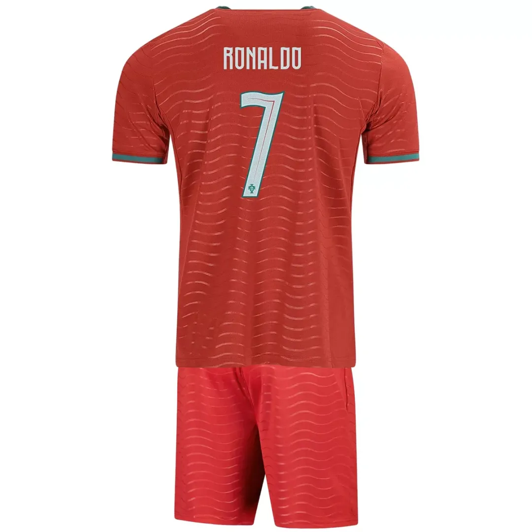 RONALDO #7 Kid's Portugal Home Jersey Kit World Cup 2026