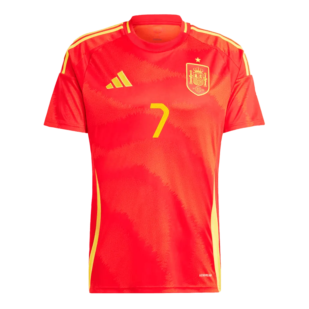 Alternative view of Alvaro Morata #7 Spain Home Jersey EURO 2024