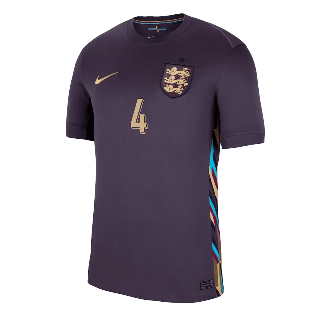 Alternative view of Declan Rice #4 England Away Jersey EURO 2024