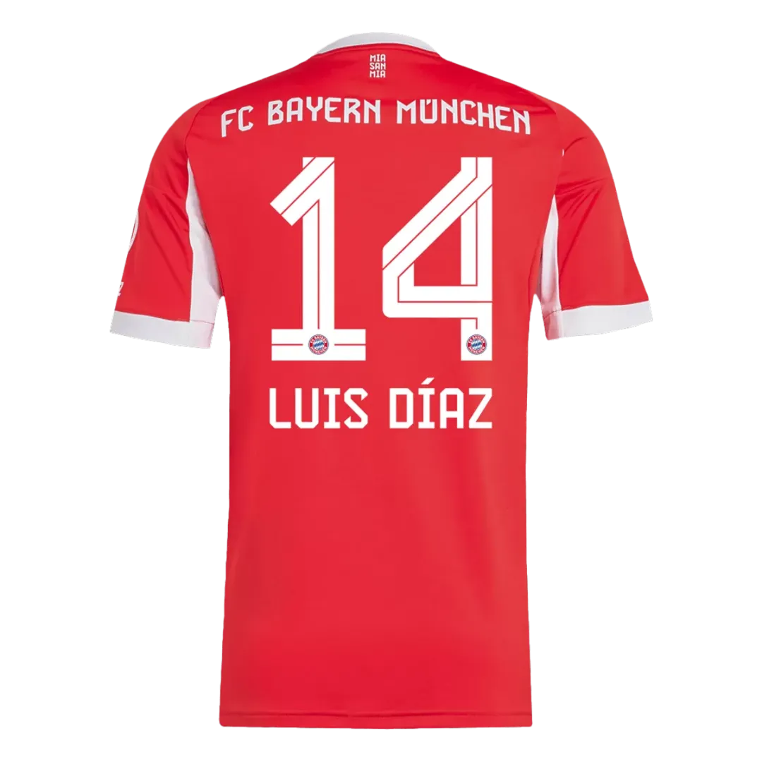 Alternative view of LUIS DÍAZ #14 Bayern Munich Home Jersey 2025/26
