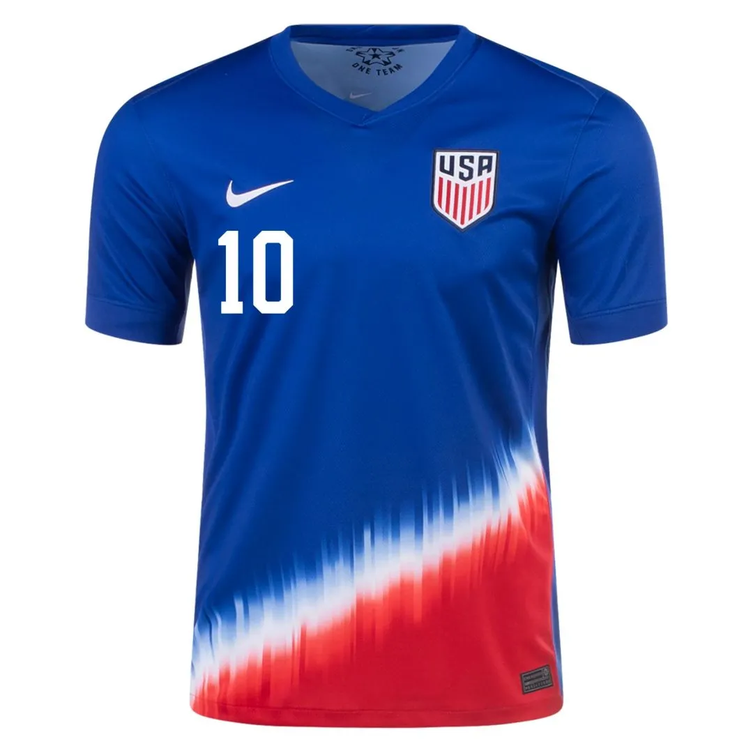 Alternative view of Christian Pulisic #10 USMNT USA Away Jersey Copa America 2024
