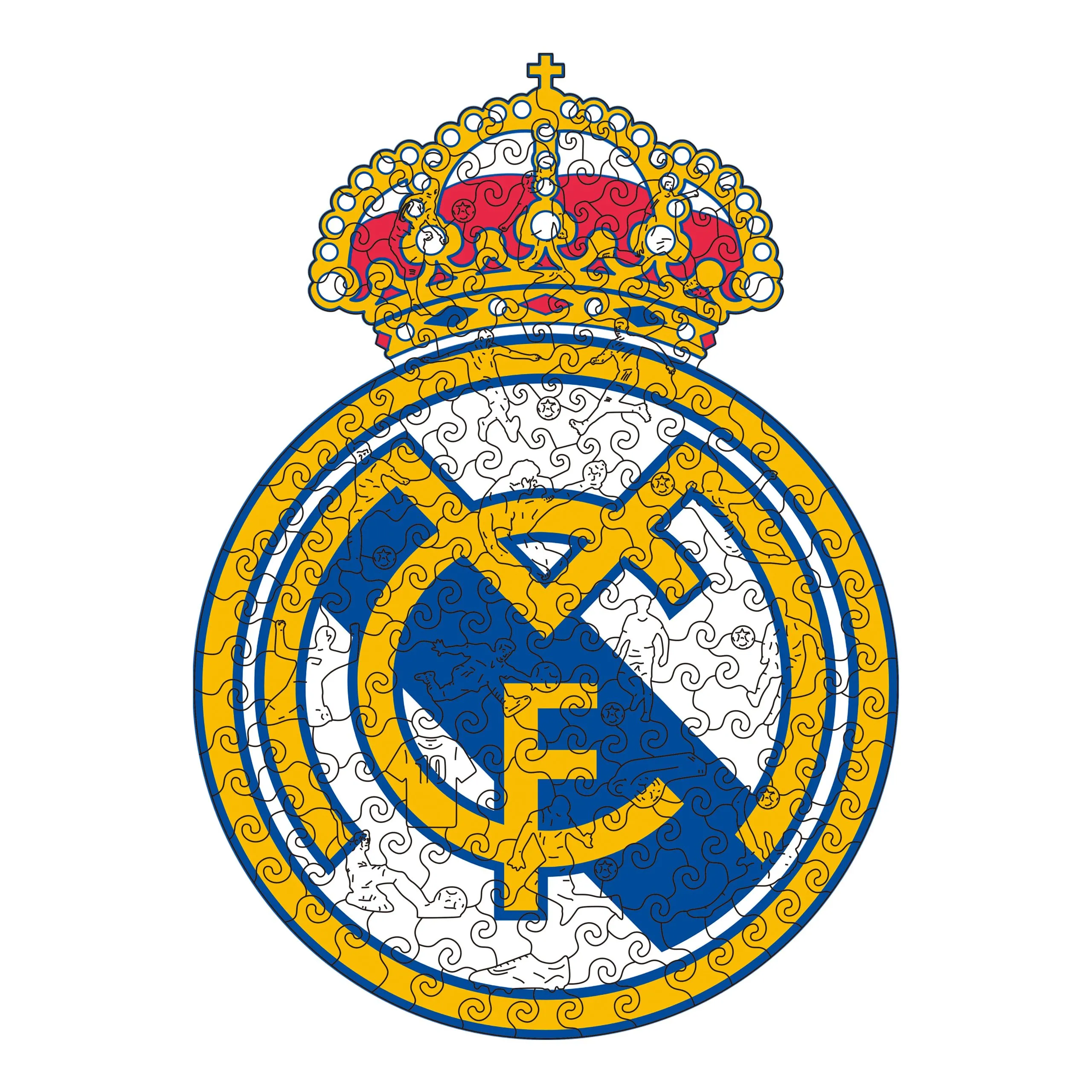 Alternative view of Real Madrid Logo Wooden Jigsaw Puzzle