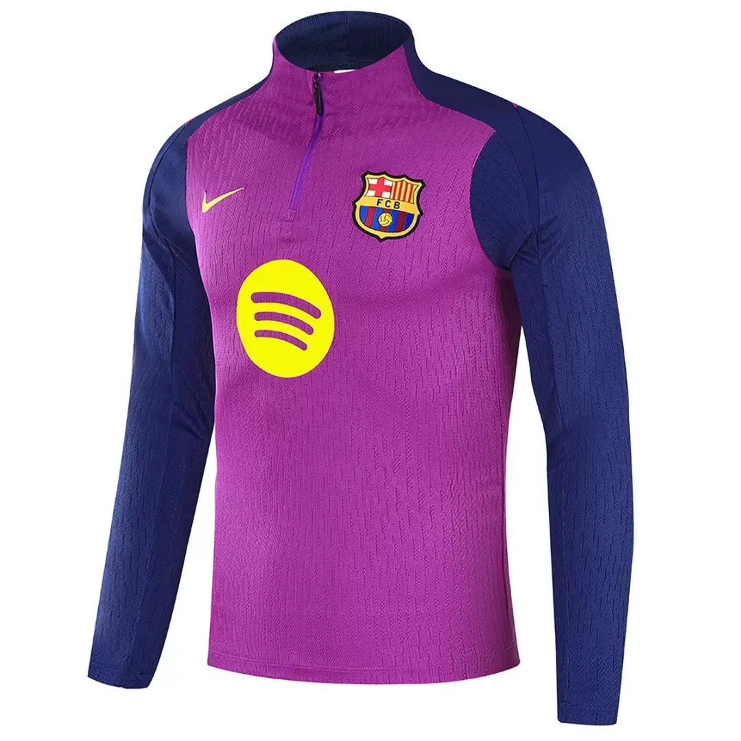 Barcelona 1/4 Zipper Sweat Kit(Top+Pants) Purple 2025/26 - Image 3