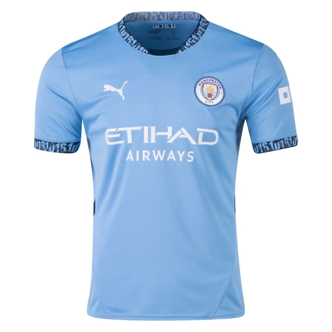 Manchester City Home Jersey With CHAMPIONS 24 Printing 24/25 - Image 2