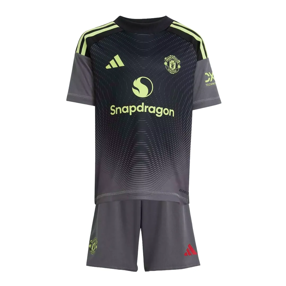 Kid's Manchester United Away Goalkeeper Kit 2025/26