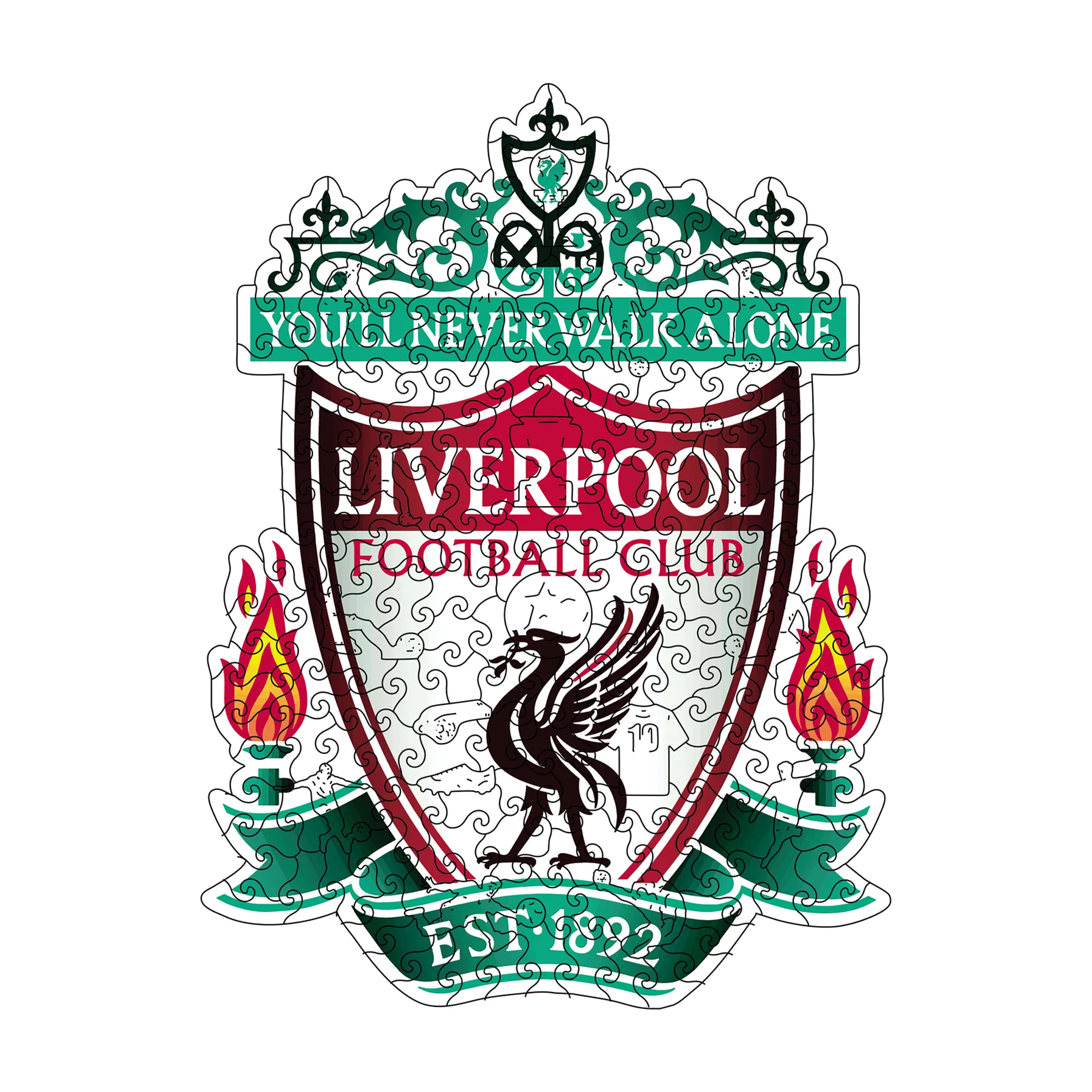 Alternative view of Liverpool Logo Wooden Jigsaw Puzzle