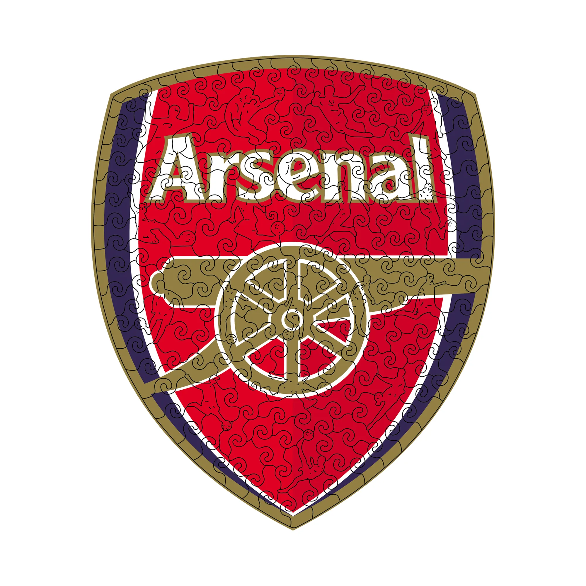 Alternative view of Arsenal Logo Wooden Jigsaw Puzzle
