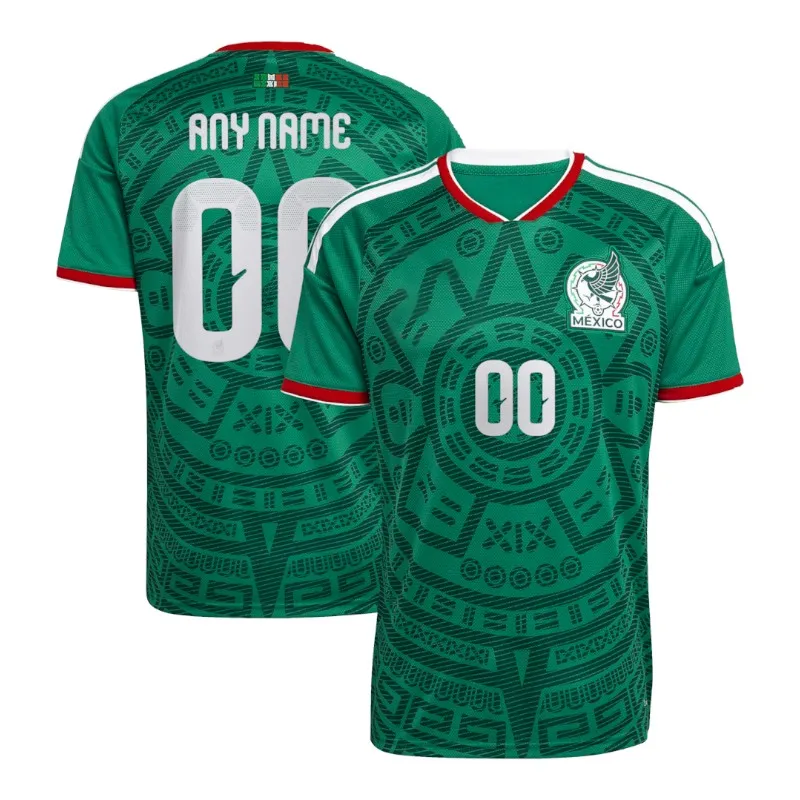 Custom Mexico National Team Green 2026 FIFA X World Cup Home Adidas Jersey